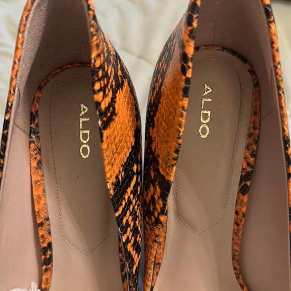 Aldo Black and orange snake print pumps - Picture 3 of 8